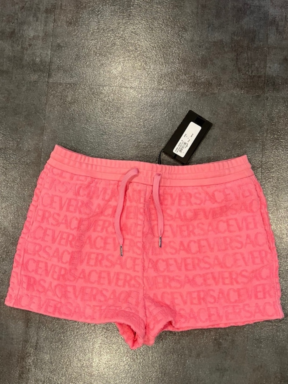 Versace Women’s Terrycloth Shorts Flamingo Size 46 $800
